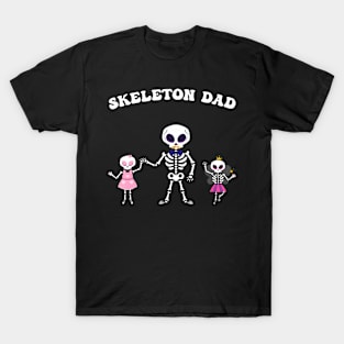 Skeleton Dad Daddy Skeleton Father Halloween Costume T-Shirt